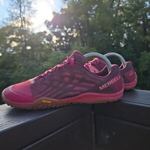 Merrell Trail Glove 4 Women's 8.5 J77706 Barefoot Minimalist Shoes Dark Pink